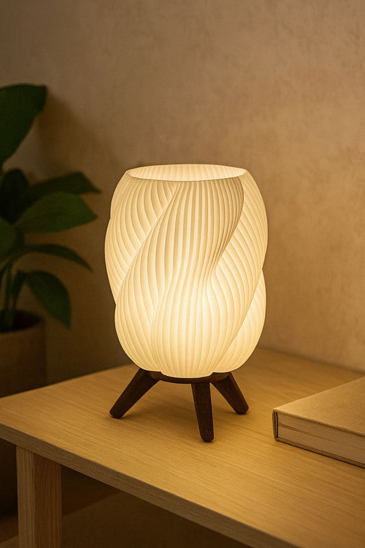 Spiral Modern Decorative Table Lamp with Tripod Stand | Soft Ambient Night Light
