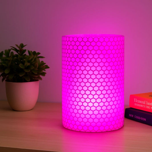 Pink Honeycomb Pattern Table Lamp