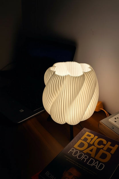 Spiral Modern Decorative Table Lamp with Tripod Stand | Soft Ambient Night Light