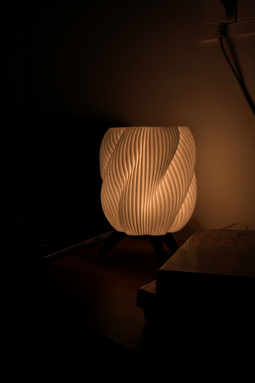 Spiral Modern Decorative Table Lamp with Tripod Stand | Soft Ambient Night Light