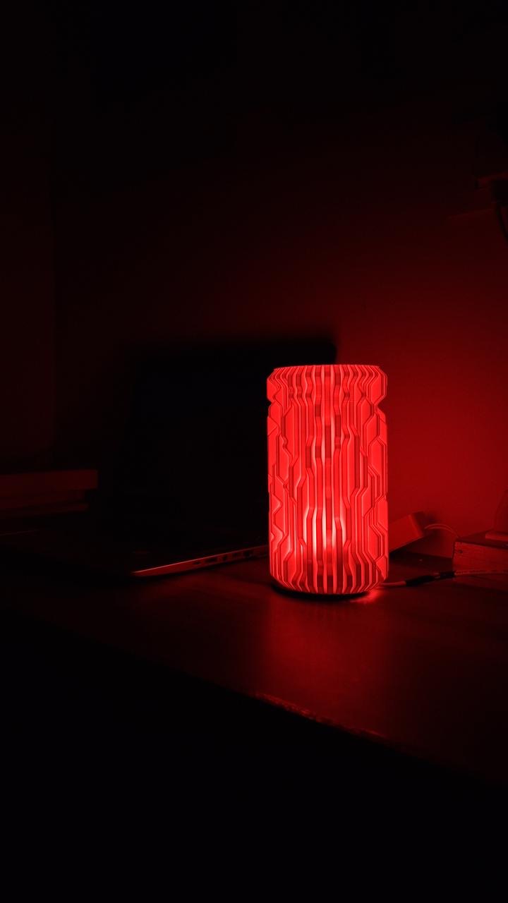 Sci Fi Table lamp in Red light Geometric Pattern Table Lamp |