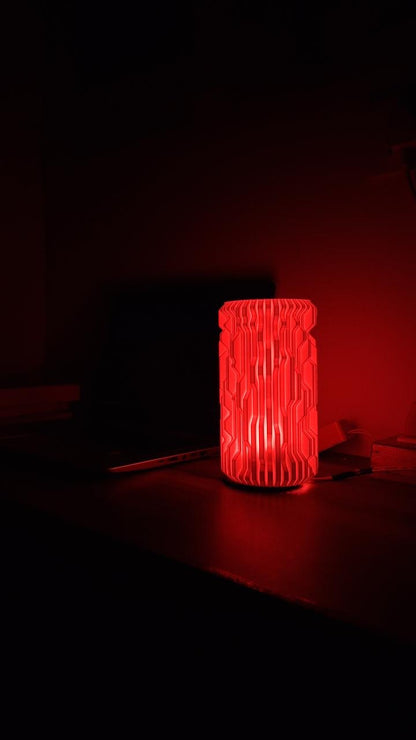 Sci Fi Table lamp in Red light Geometric Pattern Table Lamp |