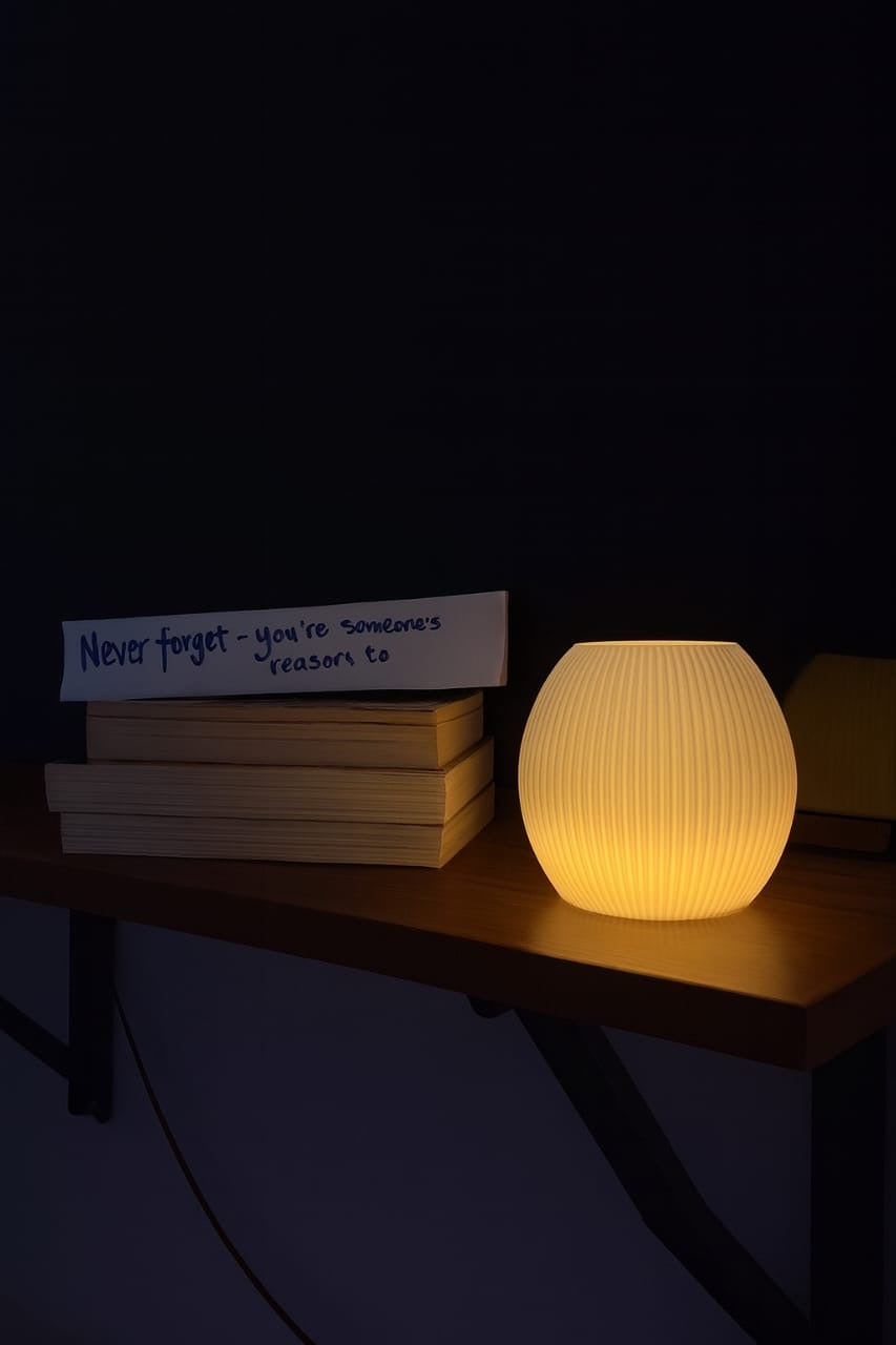 Soft Glow Ribbed Table Lamp | Modern Night Lamp for Bedroom, Desk & Home Décor