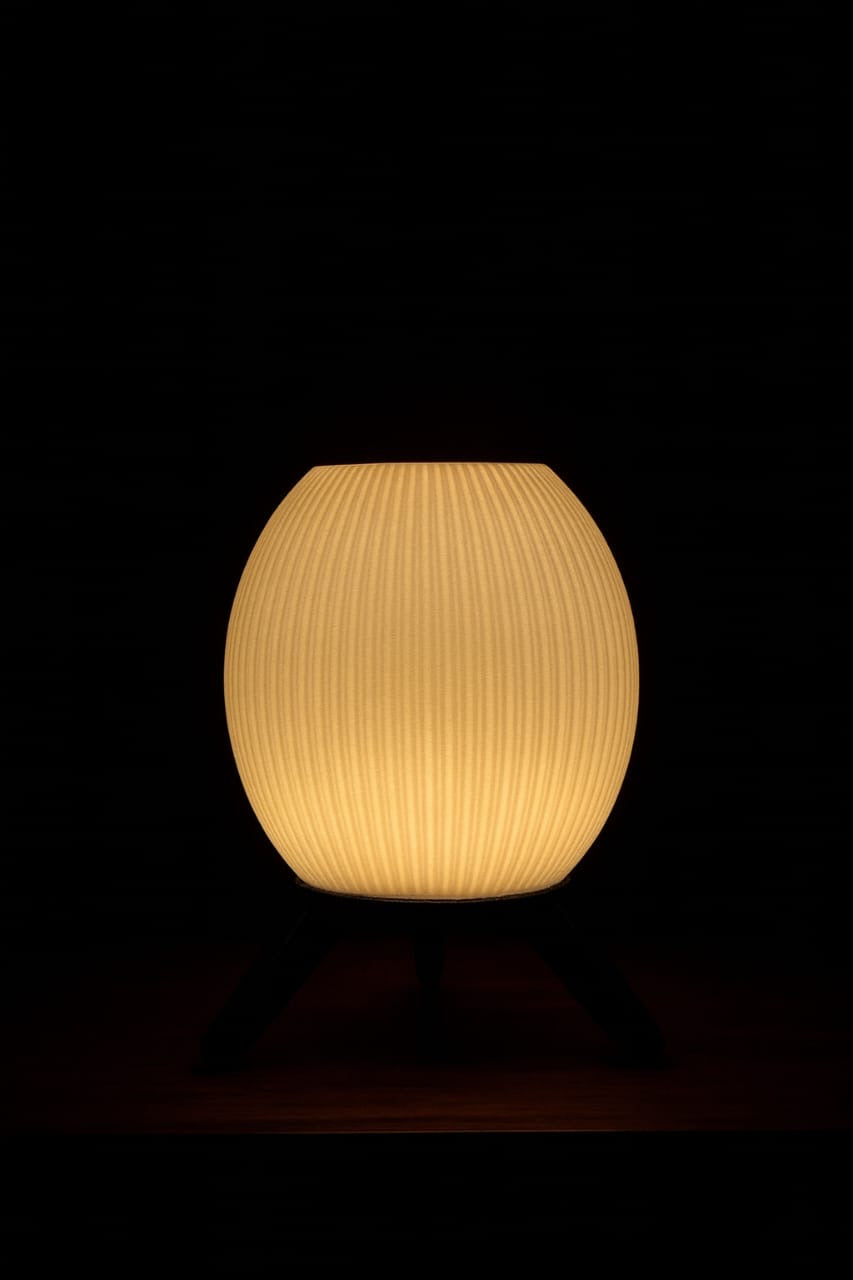 Soft Glow Ribbed Table Lamp | Modern Night Lamp for Bedroom, Desk & Home Décor