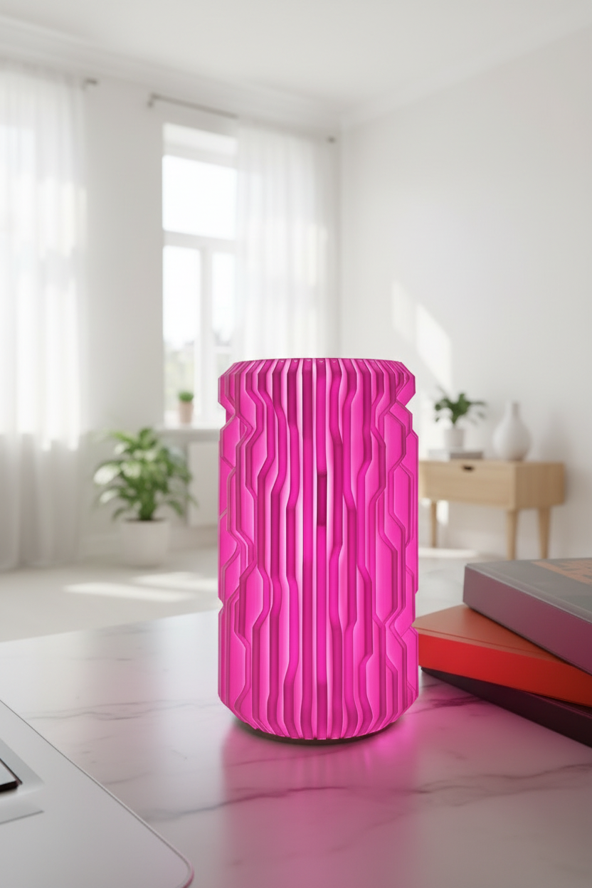 Sci Fi Table lamp in Pink light Geometric Pattern Table Lamp |