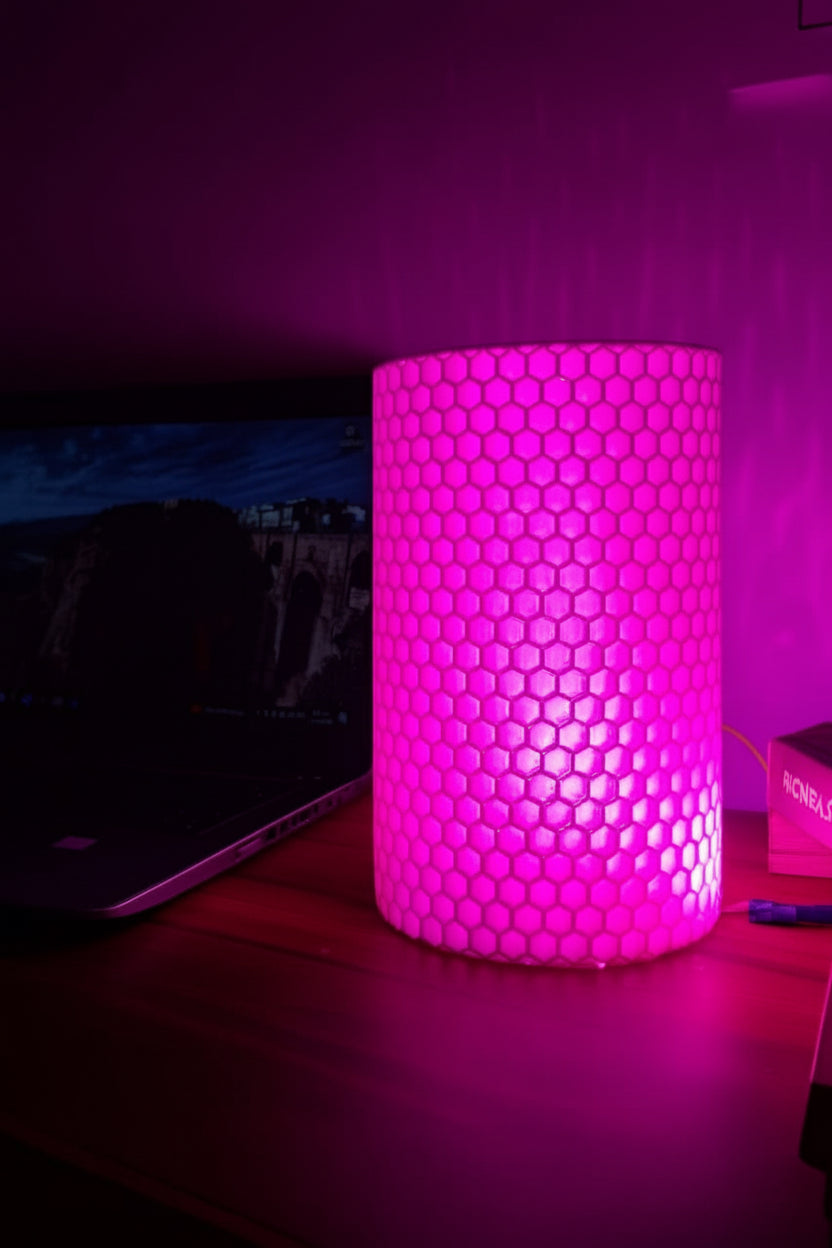 Pink Honeycomb Pattern Table Lamp